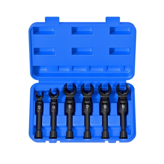 Pack of 6 Mechanics 3/8Inch Drive Fuels Injectors Socket Wrench Set In Six Metric Size For Professional Repairs Use