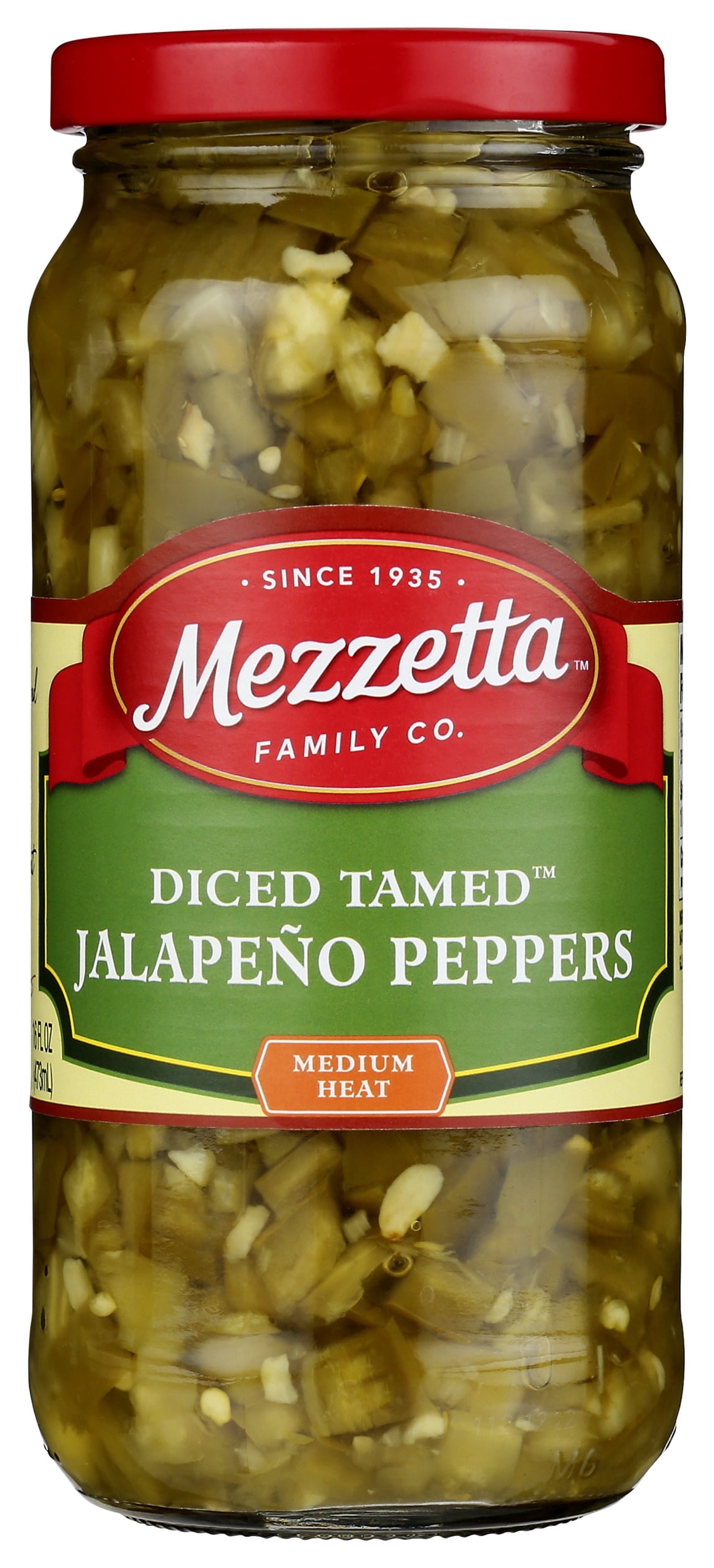 (Pack of 6) Mezzetta  Diced Tamed Jalapeo Peppers, 16 fl oz