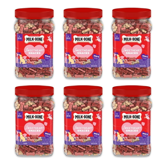 (Pack of 6) Milk-Bone Sweetheart Snacks Mini’s Dog Treats, 25 oz. Canister