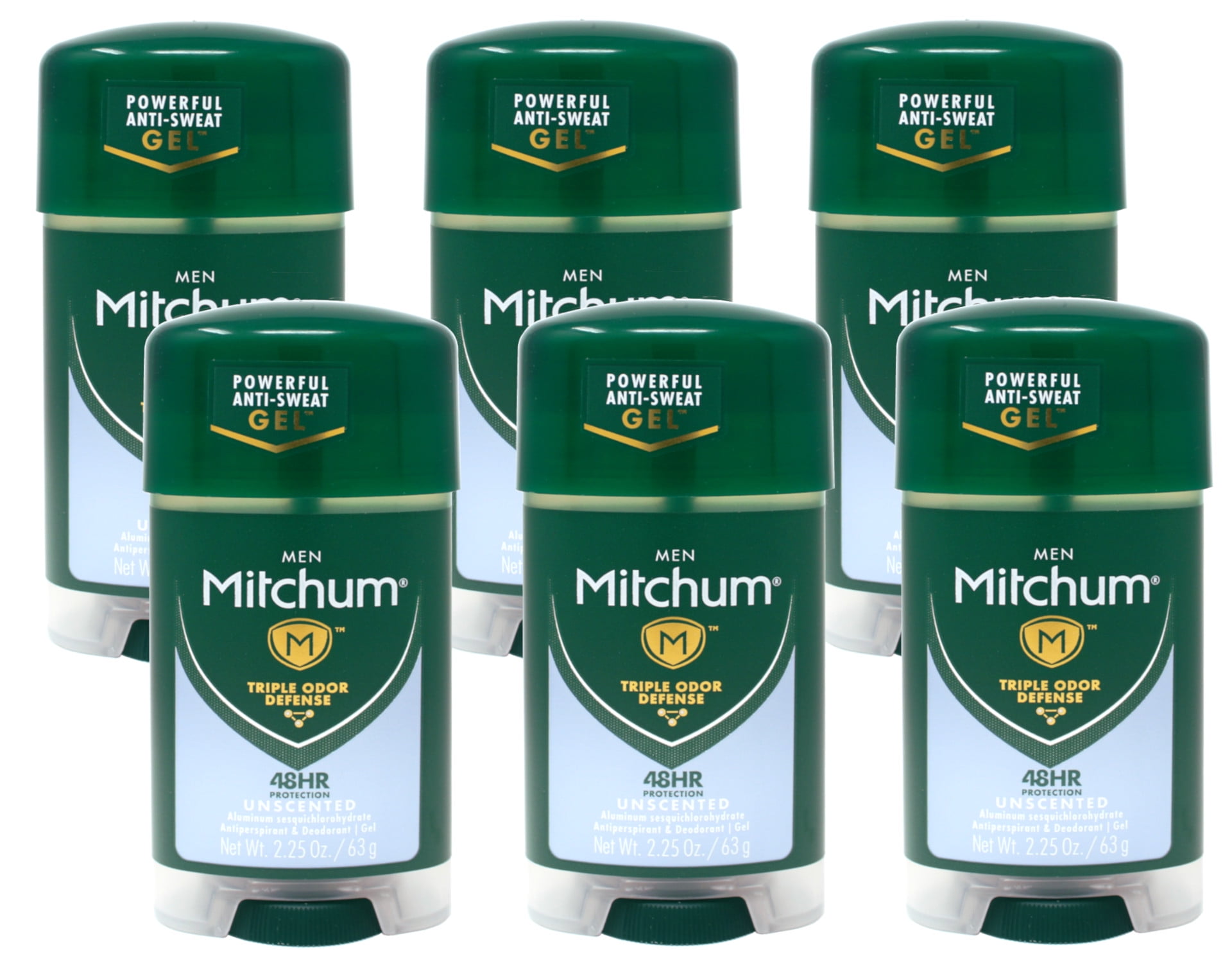 Pack of (6) Mitchum Gel Unscented Anti-Perspirant Deodorant 2.25 oz ...