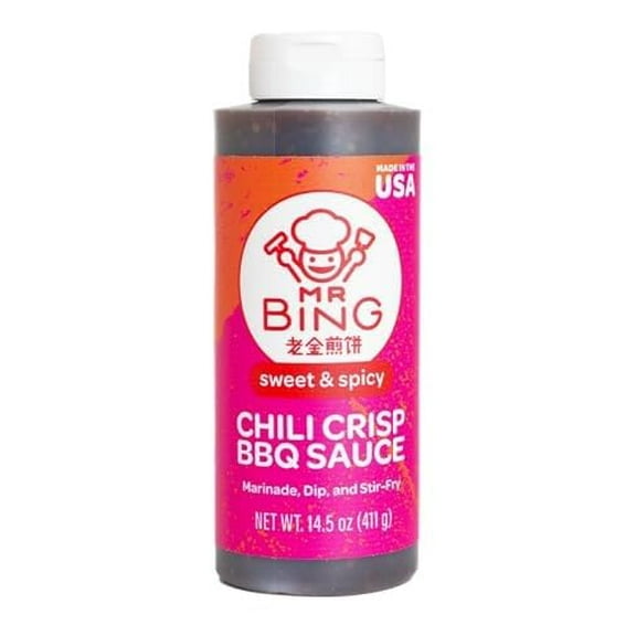 (Pack of 6) Mr. Bing BBQ Chili Crisp Sauce 14.5 Oz