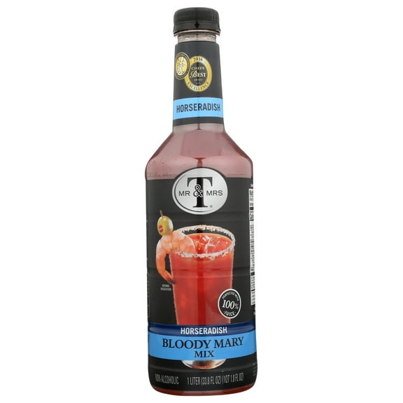 (Pack of 6) Mr & Mrs T Mixer Bloody Mary Horseradish Premium 33.8 Fo
