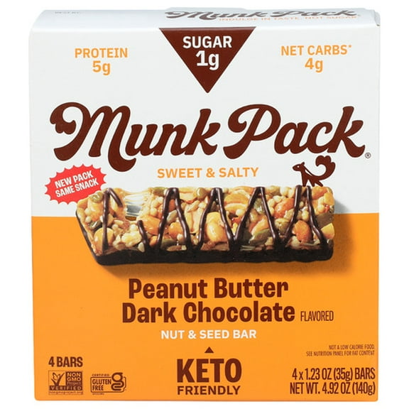 Pack of 6 Munk Pack Bar Nut Butter Dark Chocolate 4 Pack 4.92 oz