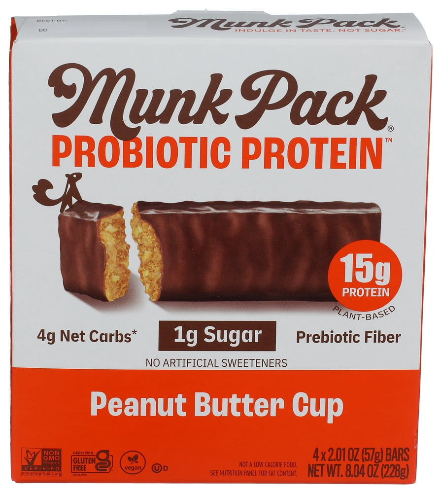 Pack of 6 Munk Pack Protein Peanut Butter Cup Bars 4 Pack 8.04 oz