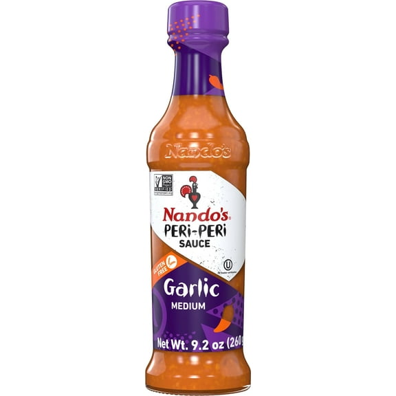 Pack of 6, Nando Garlic Medium Peri-Peri Sauce, 9.2 oz