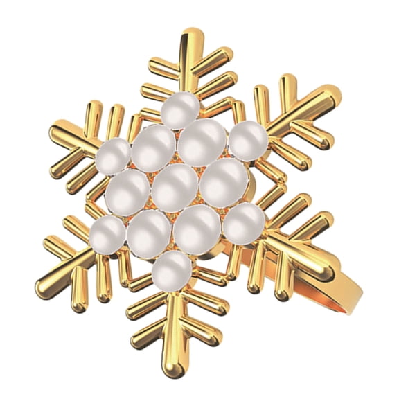 Pack of 6 Napkin Rings Christmas Snowflake Napkins Holder Metallic Napkin Buckle Sophisticated Plating Accessories