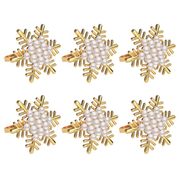 Pack of 6 Napkin Rings Snowflake Napkins Buckles for Wedding Banquet Versatile Table Decoration