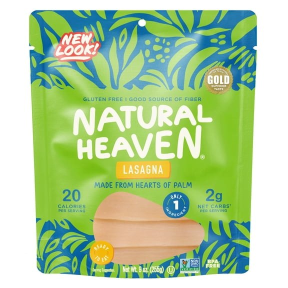 Natural Heaven - Hearts Of Palm Lasagna - 6 count, 54oz (255g) each - Low Carb, Gluten-Free & Good Source of Fiber