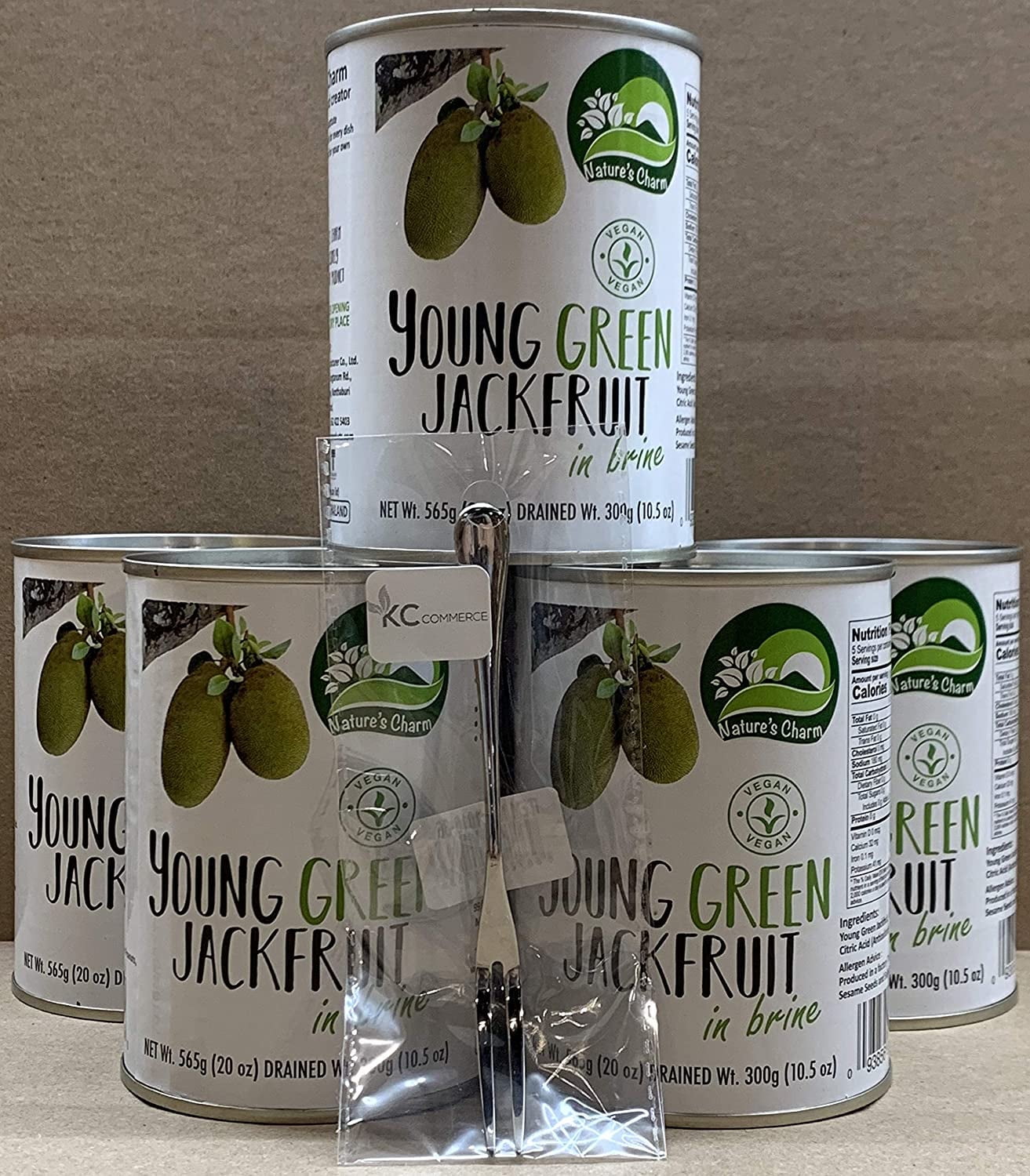 (Pack of 6) Nature's Charm Young Green Jackfruit in Brine, 20 oz