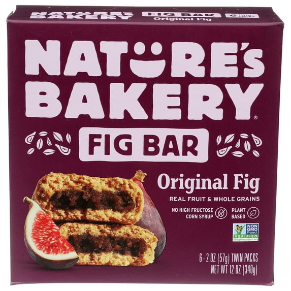 Pack of 6, Natures Bakery Original Fig Whole Wheat Fig Bars, 12 oz