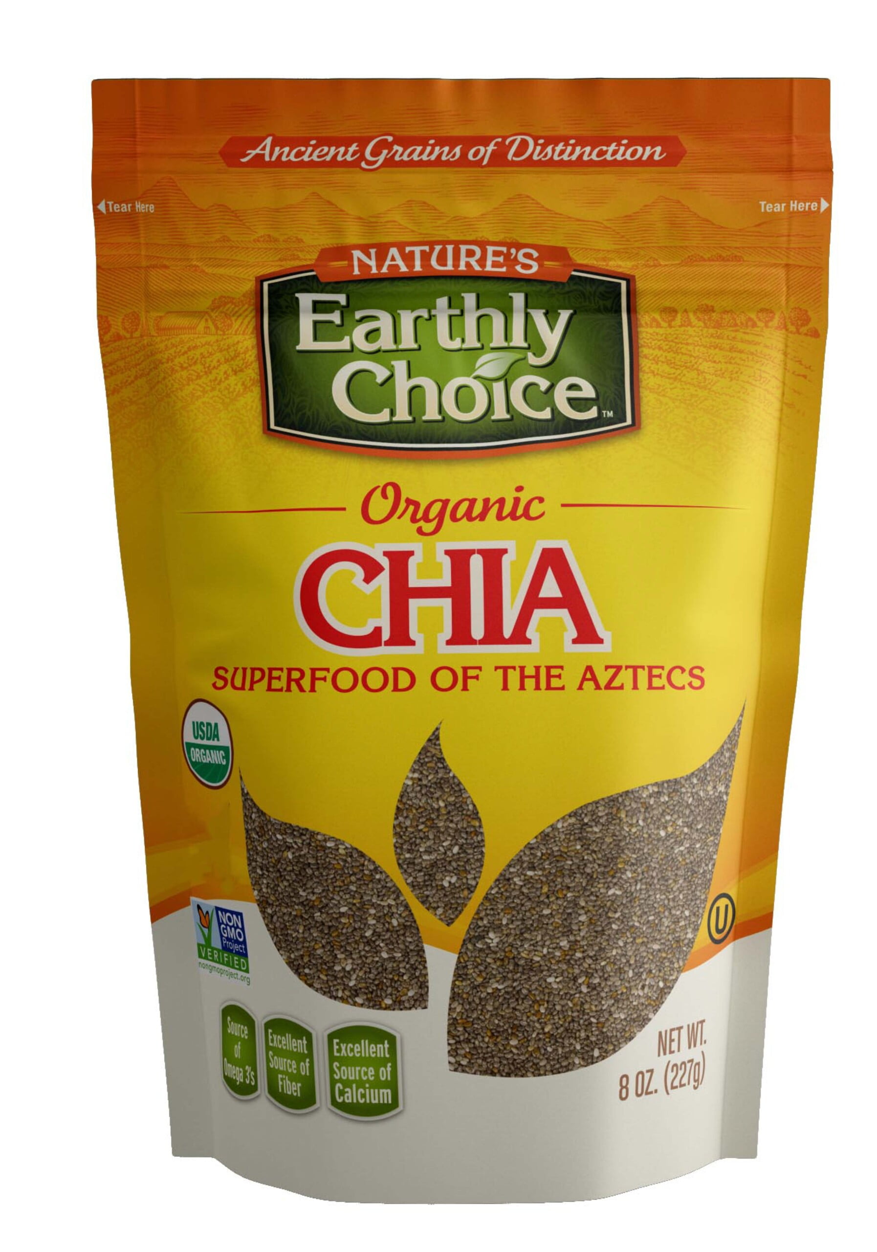 Pack of 6, Natures Earthly Choice Organic Chia Seeds, 8 oz