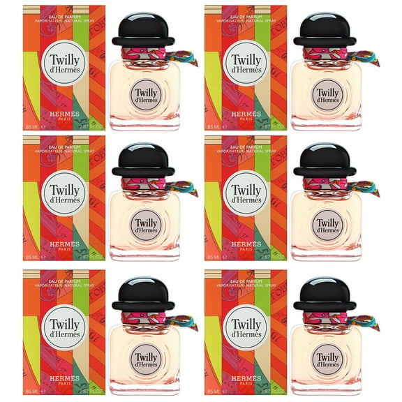Pack of 6 New Hermes Twilly dHerms Eau De Parfum Spray for Women, 2.87 Ounce / 85 ml