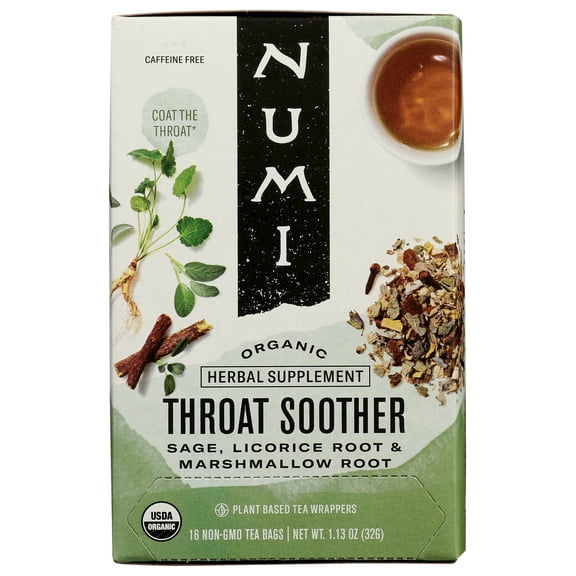 Pack of 6, Numi Teas Throat Soother, 16 bg