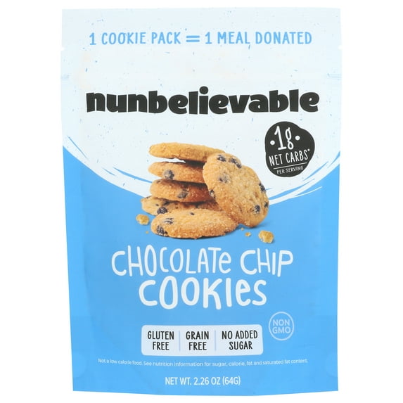 (Pack of 6), Nunbelievable Chocolate Chip Cookies, 2.26 oz