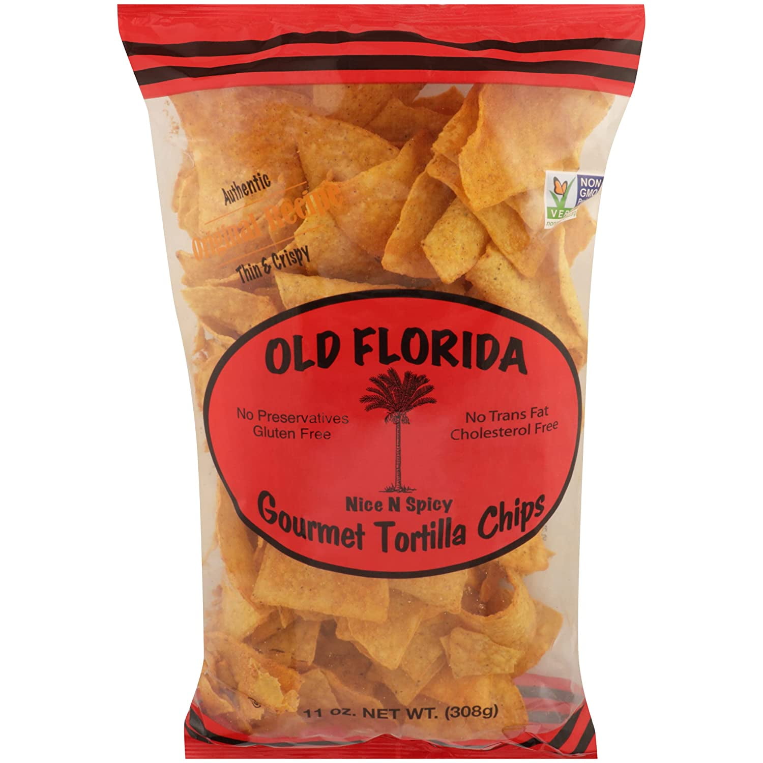 Pack of 6, Old Florida Gourmet Nice N Spicy Tortilla Chips, 11 oz