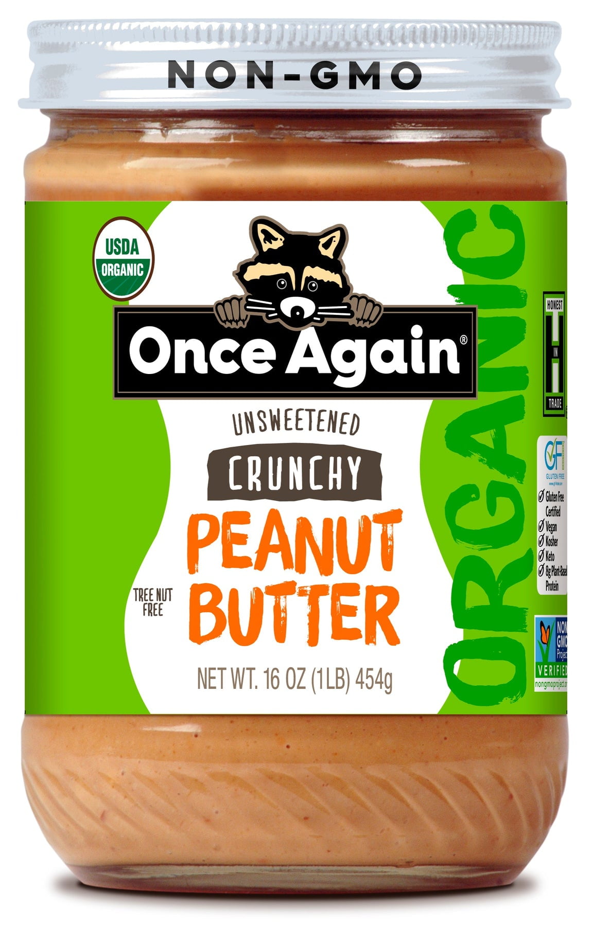 (Pack of 6), Once Again Organic Crunchy Peanut Butter, 16 oz