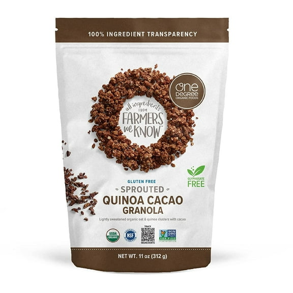(Pack of 6) One Degree Organic Quinoa Cacao Granola, 11 oz