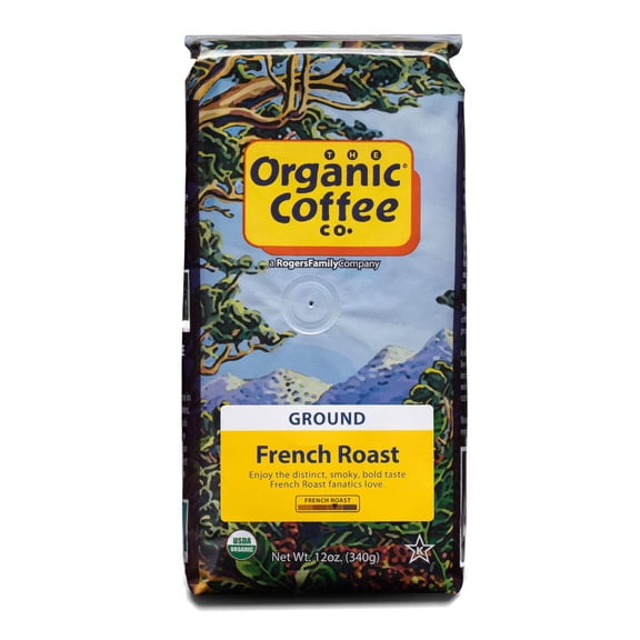 Pack of 6, Organic Coffee Co Organic French Roast Ground Coffee, 12 oz