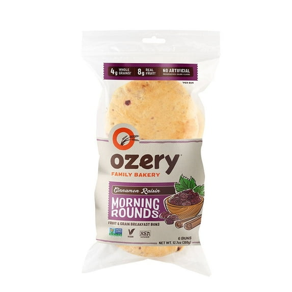 (Pack of 6) Ozery Morning Rounds, Cinnamon and Raisin, 12.7oz