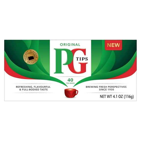Pack of 6, P G Tips Premium Black Tea Bags, 40 bg - 4.1 oz