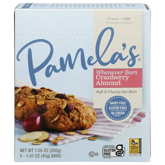 (Pack of 6) Pamela's Bar Oats Almond Cranberry 5-Pack 7.05 oz