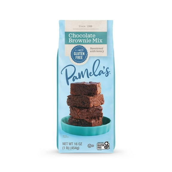 (Pack of 6) Pamela's Gluten Free Sweetened with Honey Chocolate Brownie Mix, 16 oz