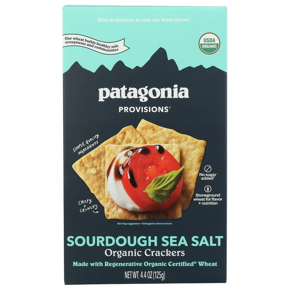 (Pack of 6), Patagonia Provisions Organic Sourdough Sea Salt Crackers , 4.4 oz