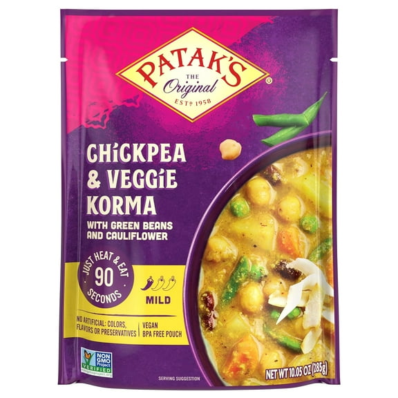 Pack of 6, Pataks Chickpea & Veggie Korma, 10.05 oz