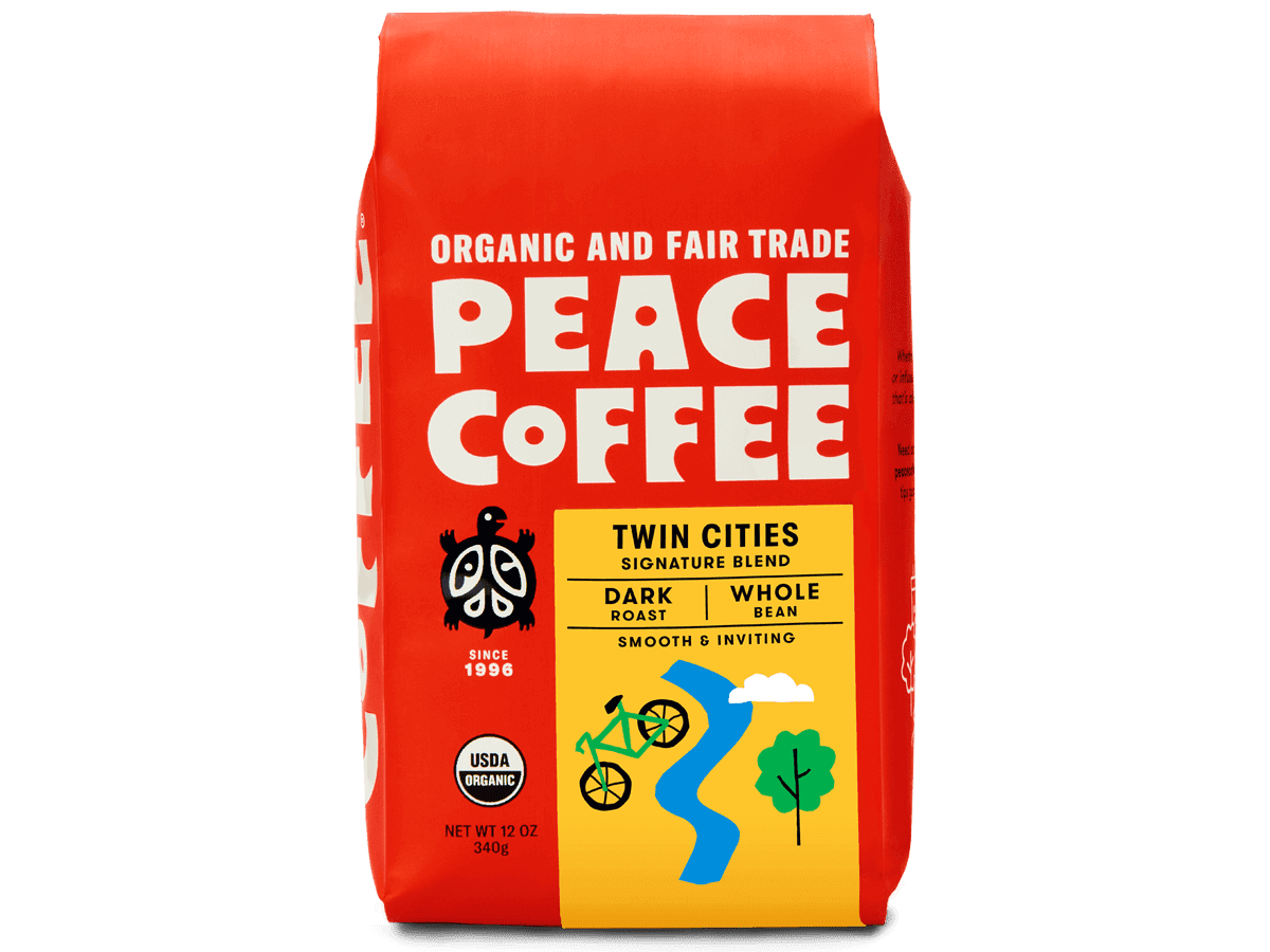 (Pack of 6), Peace Coffee Organic Twin Cities — Whole Bean, 12 oz