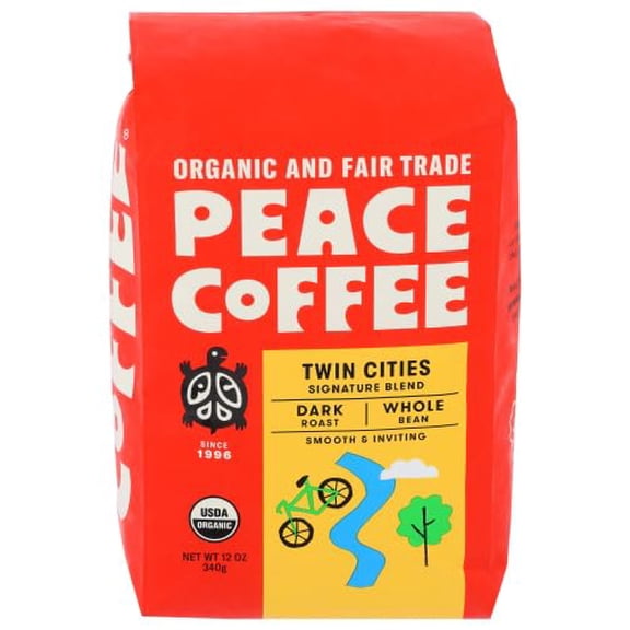 (Pack of 6) Peace Coffee Whole Bean Twin Cities 12 Oz