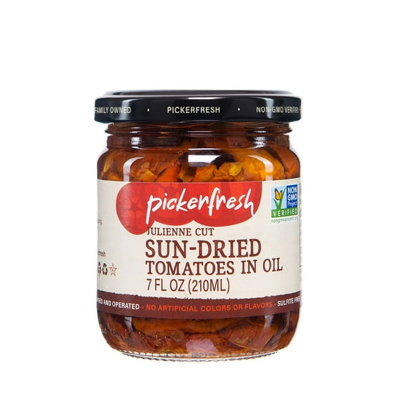 Pack of 6, Pickerfresh Sun Dried Tomato in oil with Herbs, 7 fl oz