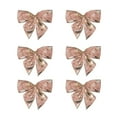 thumbnail image 1 of Northlight Shiny Snowflakes Christmas Bow Decorations - 5.5" - Pink and Gold - Pack of 6, 1 of 4