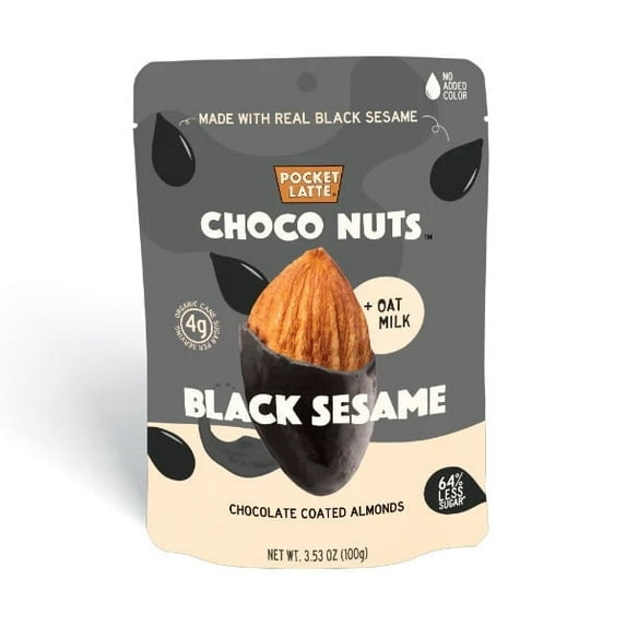 (Pack of 6) Pocket Latte Black Sesame Choco Nuts, 3.53 oz