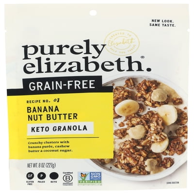 Pack of 6, Purely Elizabeth Banana Nut Butter Keto Granola, 8 oz