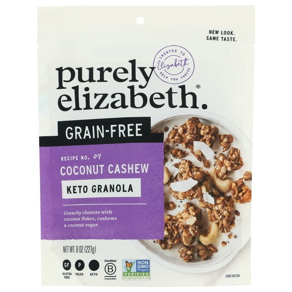 Pack of 6, Purely Elizabeth Grain Free Coconut Cashew Granola, 8 oz