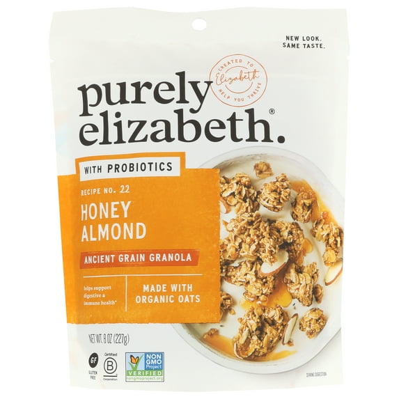 (Pack of 6), Purely Elizabeth Granola, Honey Almond Probiotic, 8 oz
