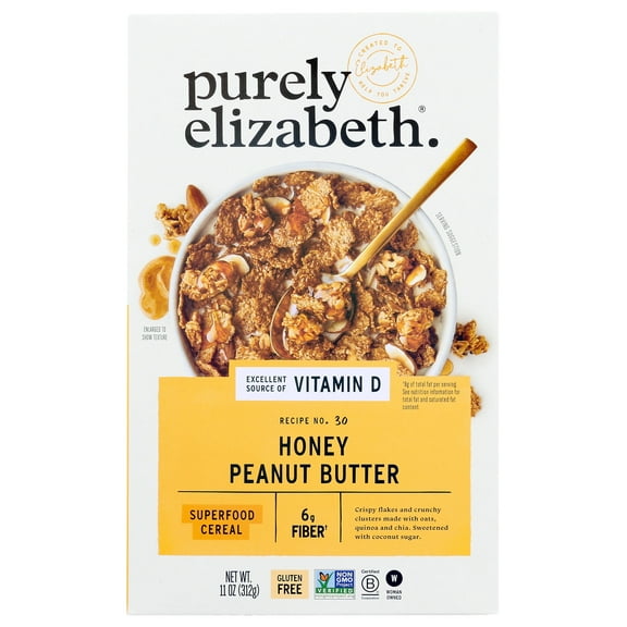 (Pack of 6) Purely Elizabeth Honey Peanut Butter Superfood Cereal, 11 oz