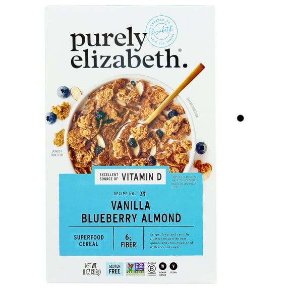 (Pack of 6), Purely Elizabeth Vanilla Blueberry Almond Superfood Cereal, 11 oz