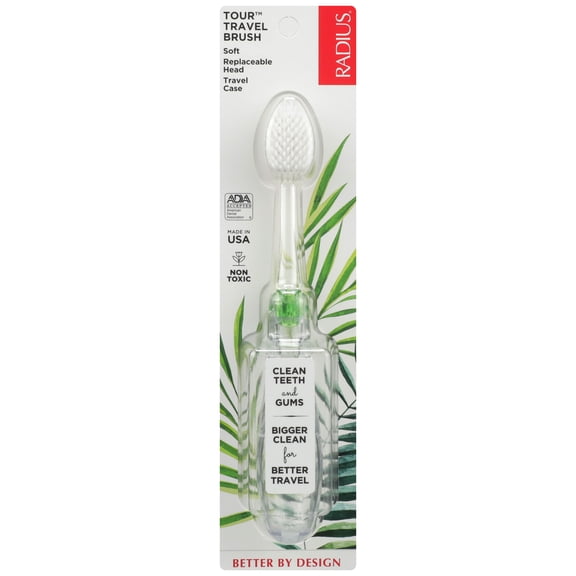 Pack of 6, Radius Tour Travel Brush, 1 ea