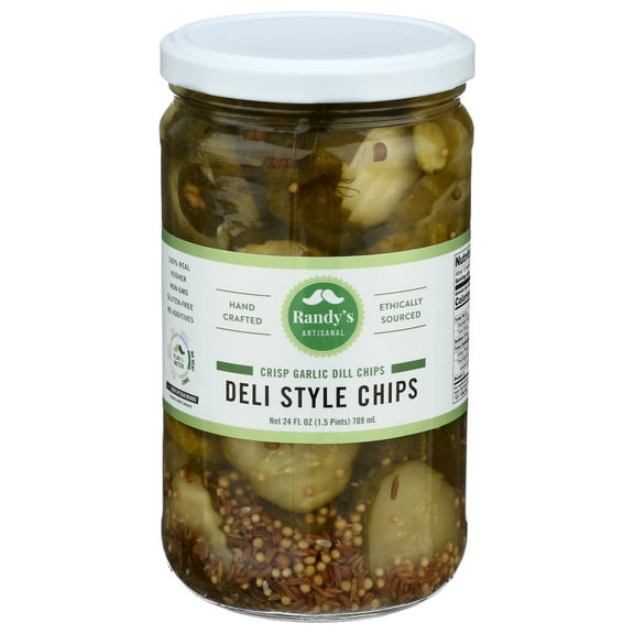 Pack of 6 Randys Artisanal Deli Dill Pickle Chips 24 oz