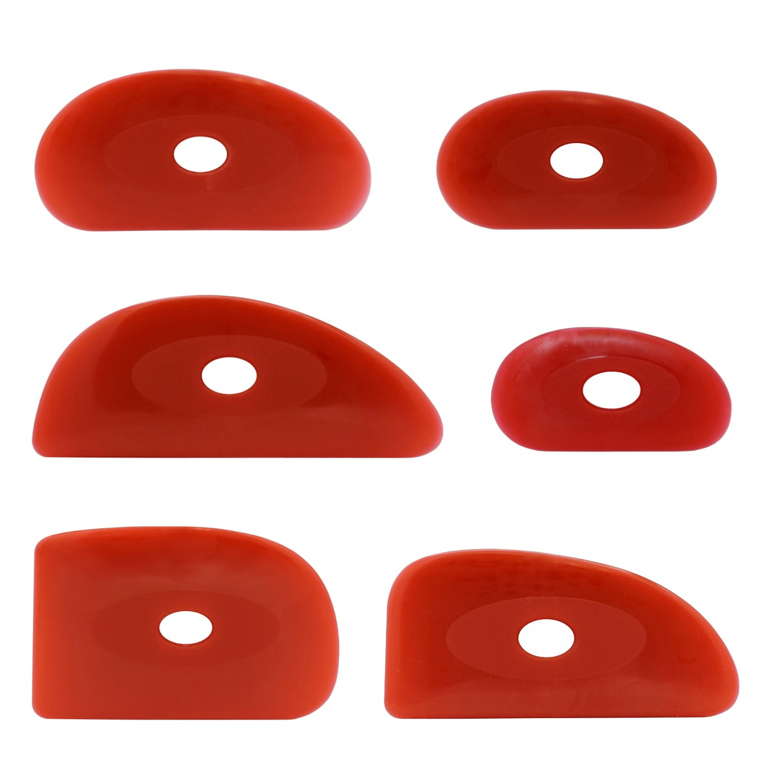 Pack of 6 Red Soft Silicone Pottery Ribs (Shapes 0-5) - Ultimate ...