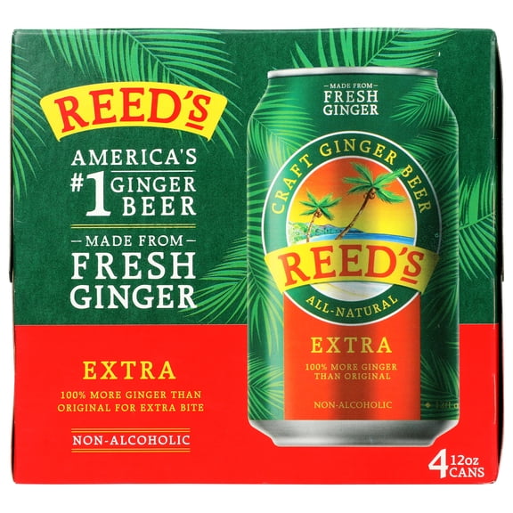 Pack of 6, Reeds Extra Ginger Beer, 48 fl oz