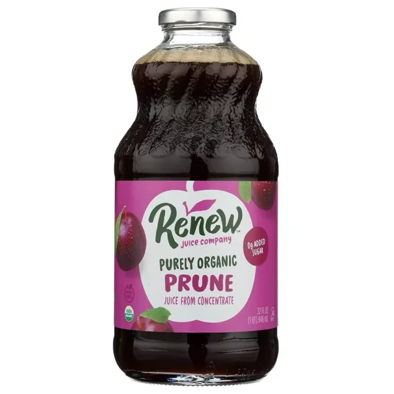 Pack of 6, Renew Organic Pure Prune Juice, 32 fl oz