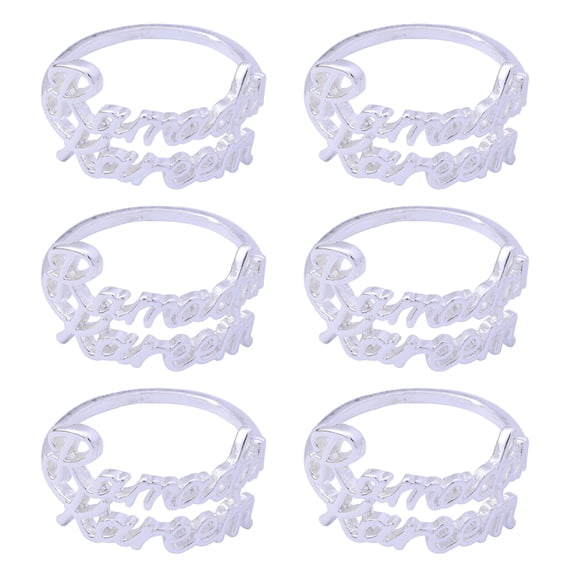 Pack of 6 Resistant Napkin Rings Muslims Napkins Buckles for Wedding Banquet Versatile Table Decoration