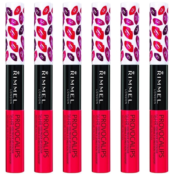 Pack of (6) Rimmel Provocalips 16hr Kissproof Lipstick, Kiss Me You Fool, 0.14 Fluid Ounce