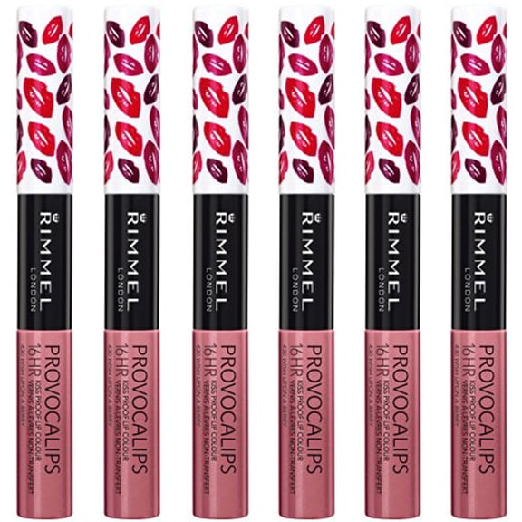 Pack of (6) Rimmel Provocalips Lip Stain, Wish Upon A Berry, 0.14 Fluid Ounce
