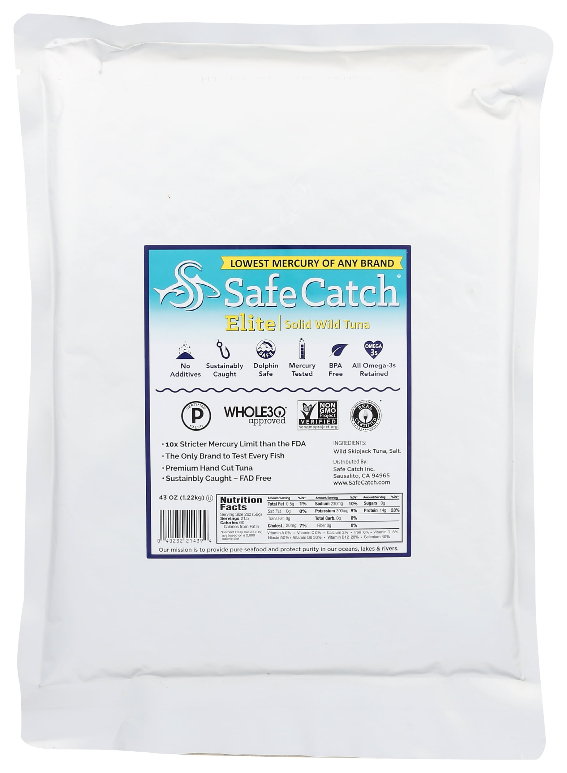 (Pack of 6), Safe Catch Elite Solid Wild Tuna, 43 oz