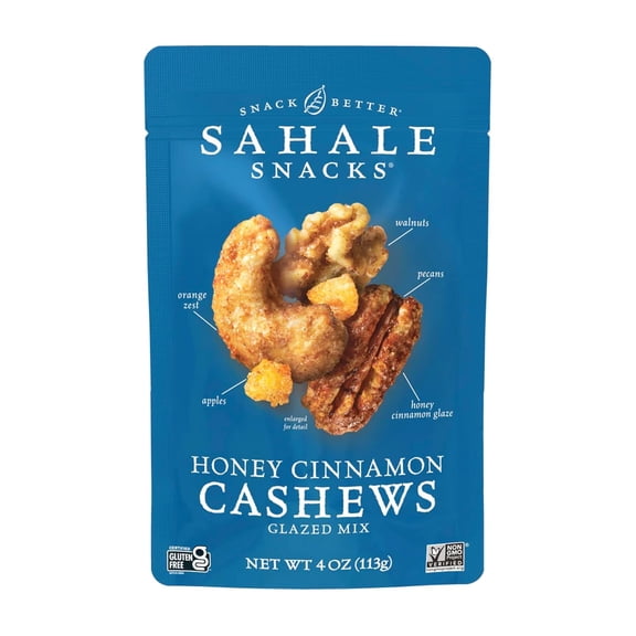 (Pack of 6) Sahale Snacks Cashew Mix Honey Cinnamon 4 Oz