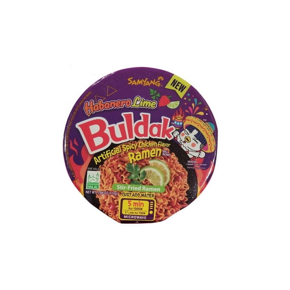 Pack of 6 Samyang Buldak Habanero Lime Big Cup, Ready in 5 min, 3.88 oz (110g)