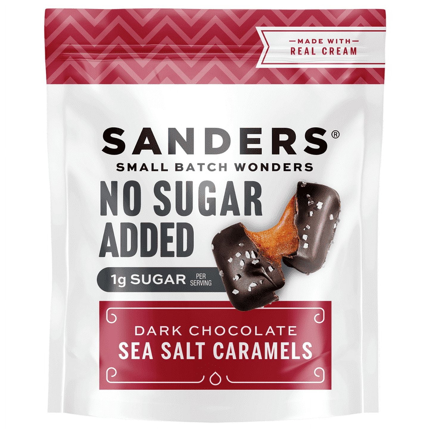 Sanders Raspberry Caramels (Pack of 6), Sanders No Sugar Added Dark Chocolate Sea Salt Caramels, 5 ...